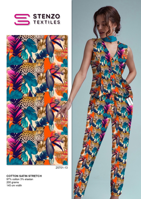 25701-13CS "Elegant Leopard'' Satin