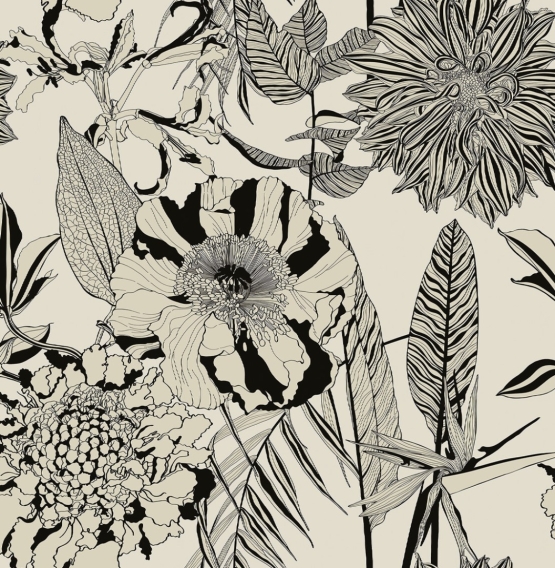 27427-02 ''Black & White Garden'' print